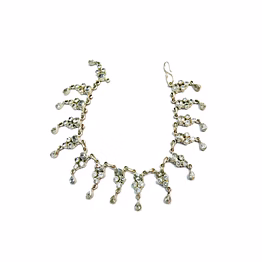 vinayak shine in style: exquisite 925 silver traditional anklet collections in cz (1 pair)