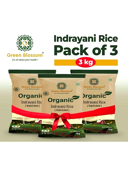 Green Blossom Organic Indrayani Rice (White) - Pack of 3