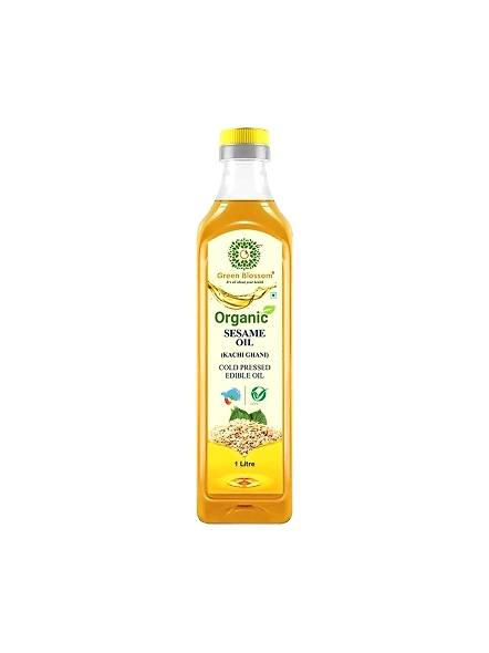 Green Blossom Organic Sesame Oil ( Kachi Ghani) - 1 Ltr