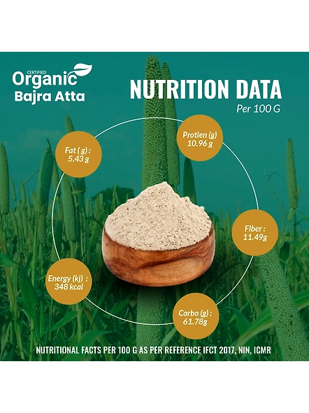 Green Blossom Organic Bajra Atta / Pearl Millet Flour - 1 Kg