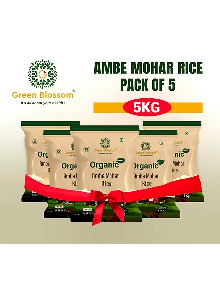 Green Blossom Organic Ambe Mohar Rice - Pack of 5