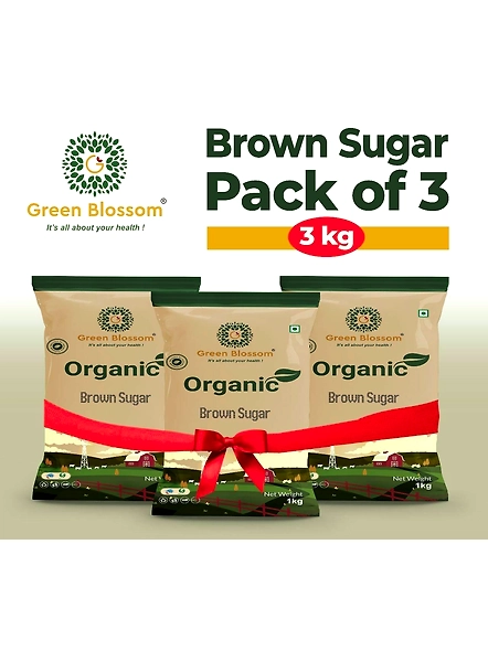 Green Blossom Organic Brown Sugar - Pack of 3 ( 3 Kg)