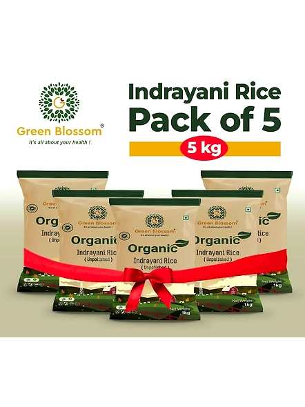 Green Blossom Organic Indrayani Rice (White) - Pack of 5