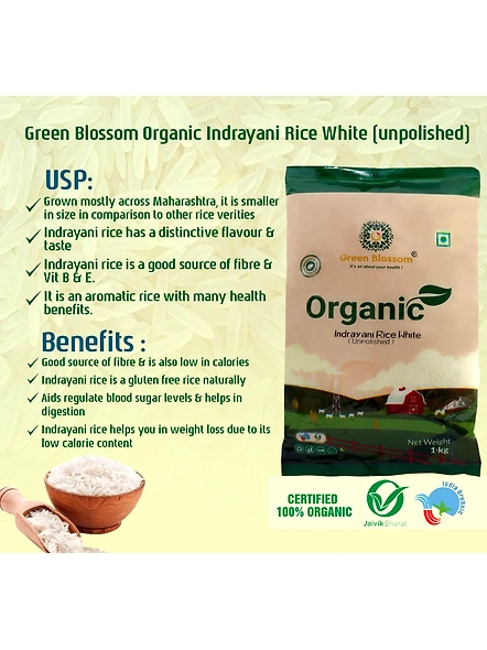 Green Blossom Organic Indrayani Rice (White) - Pack of 5