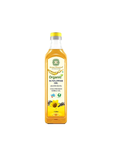 Green Blossom Organic Sunflower Oil ( Kachi Ghani) - 1 Ltr