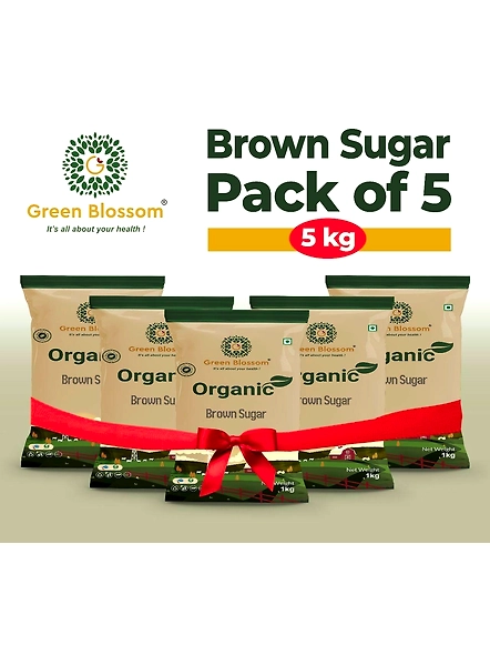 Green Blossom Organic Brown Sugar - Pack of 5 ( 5 KG)