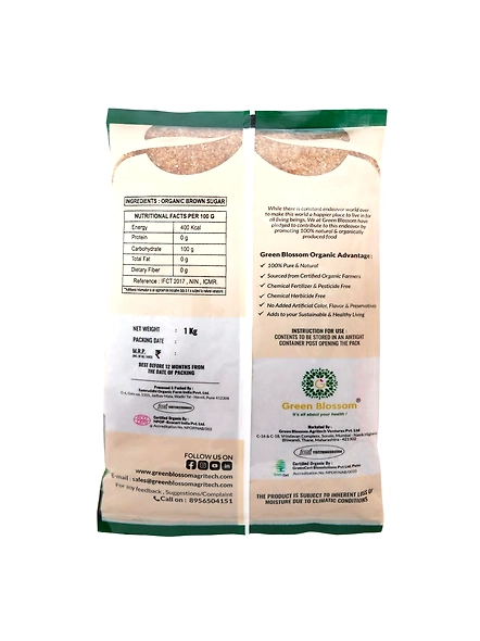 Green Blossom Organic Brown Sugar - Pack of 5 ( 5 KG)