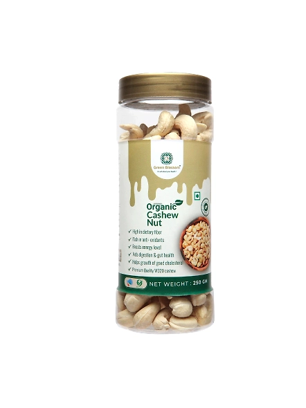 Green Blossom Organic Cashew Nut / Kaju - 500 gms ( Pack of 2, W320, NPOP Organic Certified)