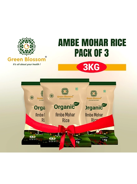 Green Blossom Organic Ambe Mohar Rice - Pack of 3
