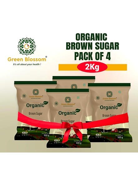 Green Blossom Organic Brown Sugar 500g - Pack of 4