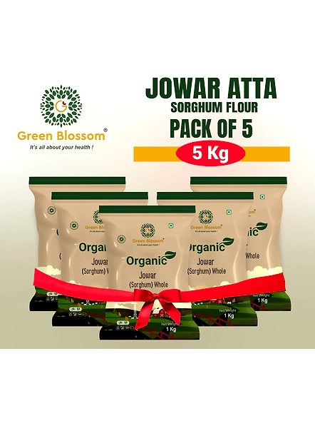 Green Blossom Organic Jowar Atta / Sorghum Flour - Pack of 5