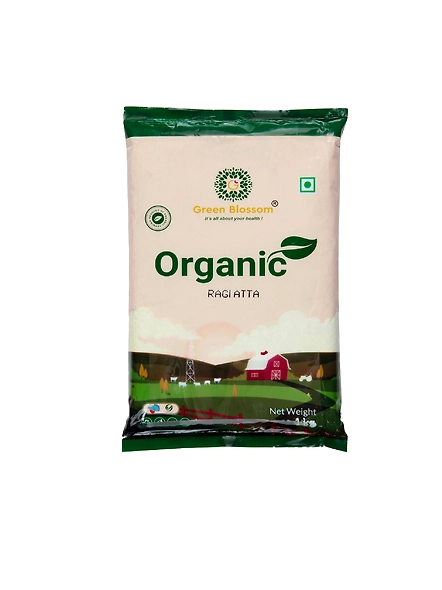 Green Blossom Organic Ragi Atta / Finger Millet Flour - 10 Kg , ( Pack of 10, 1 Kg )