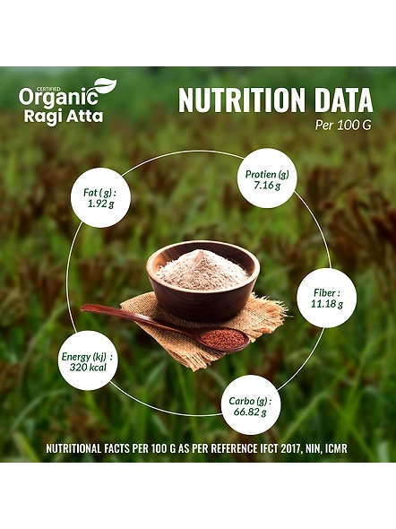 Green Blossom Organic Ragi Atta / Finger Millet Flour - 10 Kg , ( Pack of 10, 1 Kg )