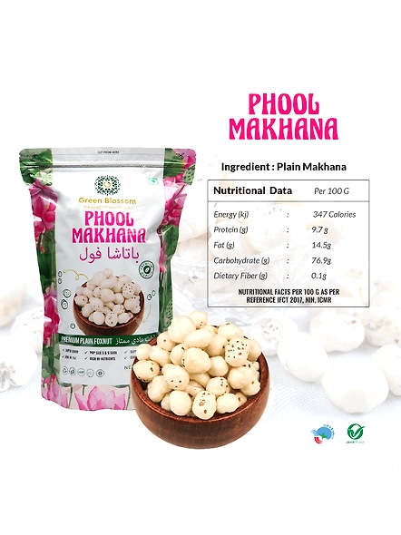 Green Blossom Phool Makhana / Foxnut - 1 Kg (200 g Pack of 5)