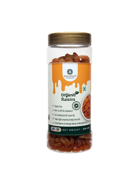 Green Blossom Organic Raisin /Kishmish - 500 gms ( Pack of 2 , NPOP Certified)