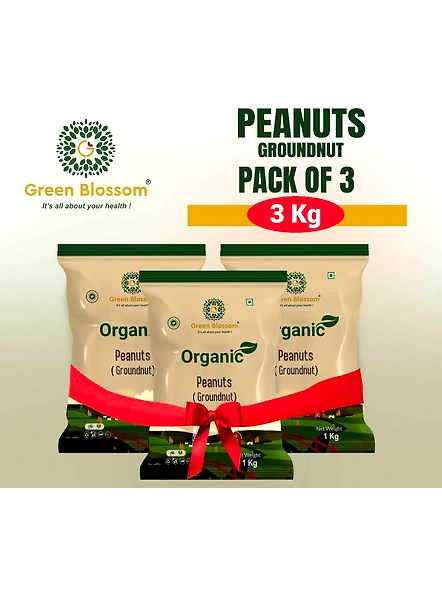 Green Blossom Organic Peanut (Groundnut) 1 Kg - Pack of 3 ( 3 Kg)