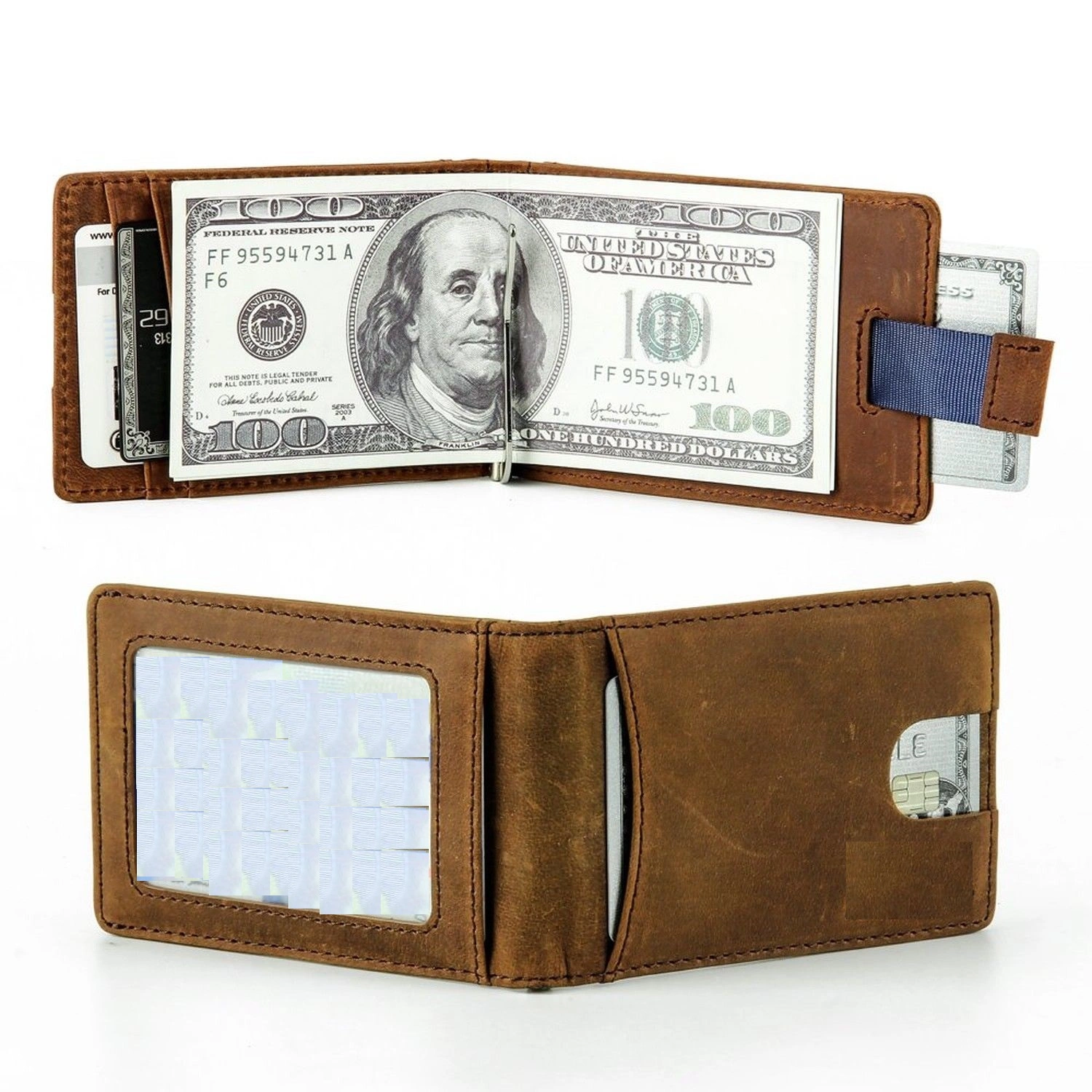 Leather Money Clip Wallet-2