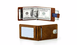 Leather Money Clip Wallet
