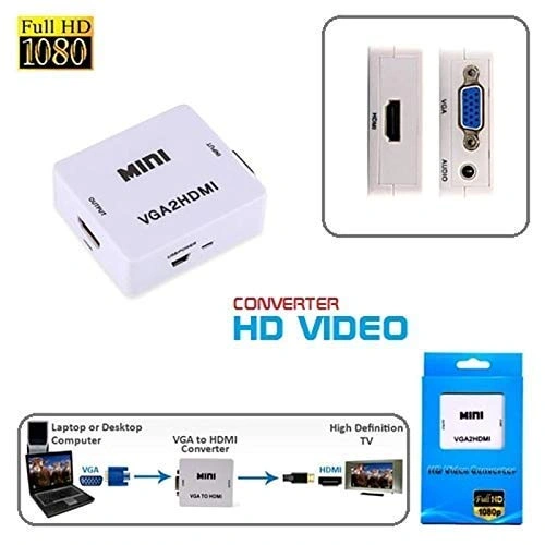 Cablelink VGA to HDMI, Mini HD 1080P 3.5mm Audio VGA to HDMI HD HDTV Video Converter Box Adapter VGA2HDMI for PC Laptop Dispaly Projector.-3