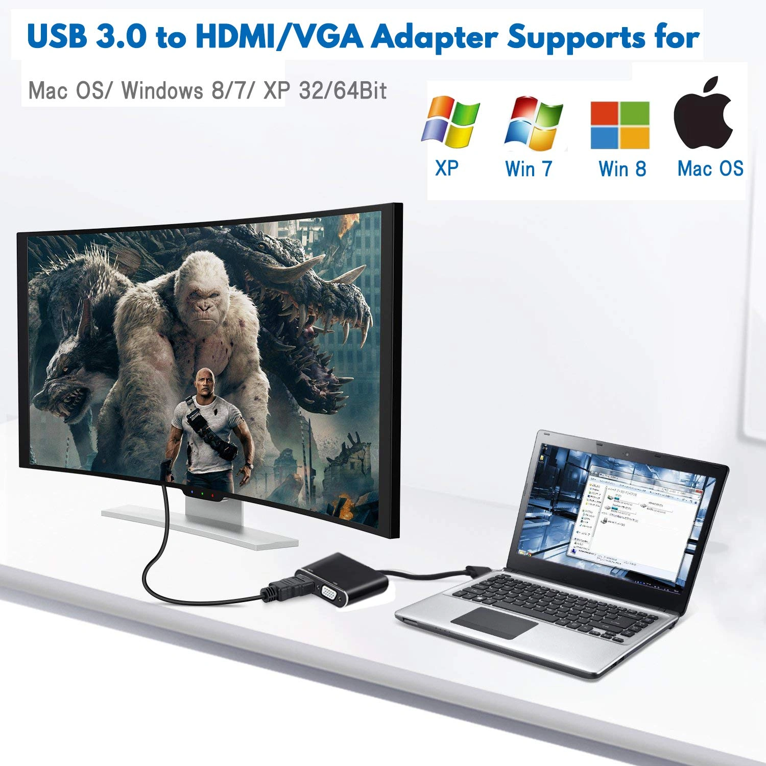 CABLELINK USB 3.0 TO VGA+HDMI CONVERTER-4