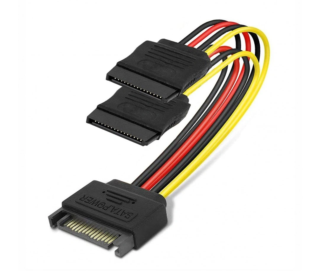 CABLELINK SATA POWER 1MALE TO 2FEMALE (Y CABLE)-1