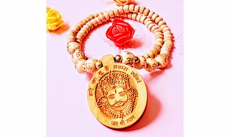 Kamada Creations Shri Khatu shyam Tulsi bead Necklace pendant