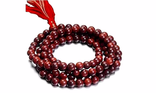 Kamada Creation 108 red chandan prayer beads
