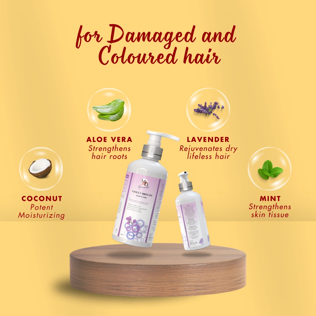 Violet Breeze | Conditioning Shampoo | Dry, Curly, Chemically Treated Hair | Sulphate, Paraben &amp; SLS Free-100 ml-1