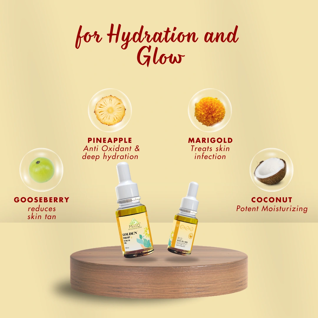 Golden Drop Oil | Instant Glow &amp; Hydration| Vit C Serum | All Skin Types-30 ml-1