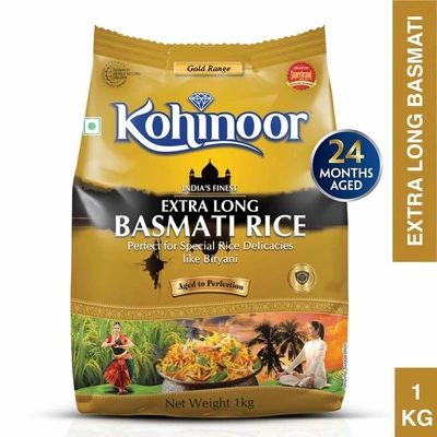 Kohinoor Basmati Rice - Extra Long, Gold, 2 kg