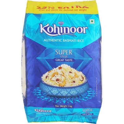 Kohinoor Basmati Rice - Authentic, Super Value, 1 kg