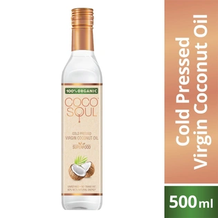 Coco Soul Virgin Coconut Oil - Cold Pressed, Organic, 500 ml