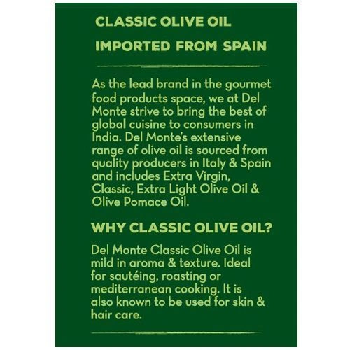 Del Monte Classic - Olive Oil Pet, Pure, 1 lt-2