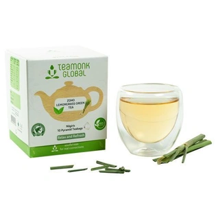 Teamonk Global Green Tea - Zoho, Lemongrass 20 gm (10 Bags x 2 gm each)