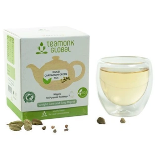 Teamonk Global Green Tea - Ikusei, Cardamom 20 gm (10 Bags x 2 gm each)
