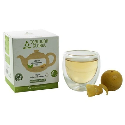 Teamonk Global Green Tea - Yoshin, Lemon 20 gm (10 Bags x 2 gm each)