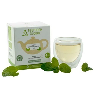 Teamonk Global Green Tea - Kozan, Spearmint 20 gm (10 Bags x 2 gm each)