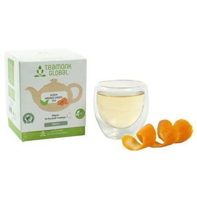 Teamonk Global Green Tea - Sozen, Orange 20 gm (10 Bags x 2 gm each)