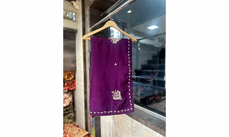 Luxurious Upada Silk Saree with Handwork Detailing - Purple
