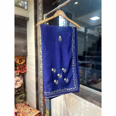 sonal exquisite pure upada silk saree with handwork detailing