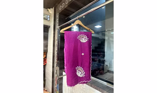 Exquisite Upada Silk Saree with Skelep Handwork Border in Ombre-Purple