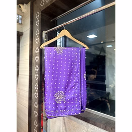 sonal exquisite pure upada silk saree with bandhani print and handwork-lavender