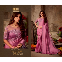 tfh 602 premium designer saree with elegant border