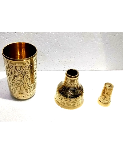 Antique Elegant design 1200 ML Pure Brass Water Bottle Cover-1