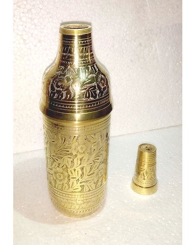 Antique Elegant design 1200 ML Pure Brass Water Bottle Cover-2