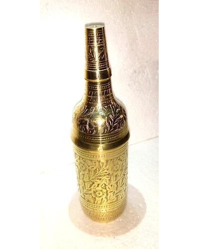 Antique Elegant design 1200 ML Pure Brass Water Bottle Cover-3