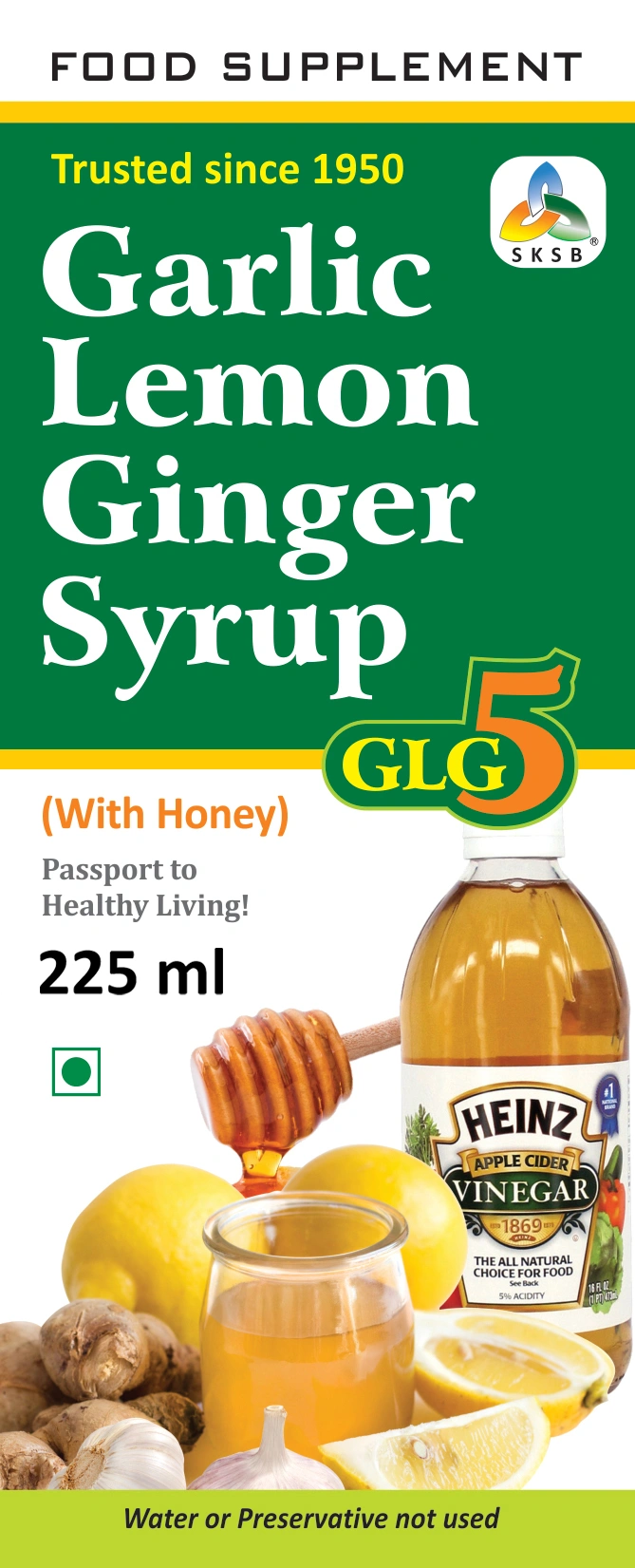 SKSB GLG5 Garlic Lemon Ginger Apple Cider Vinegar Honey Eucalyptus Syrup / Herbal Heart Care Drink - 225 ml-1