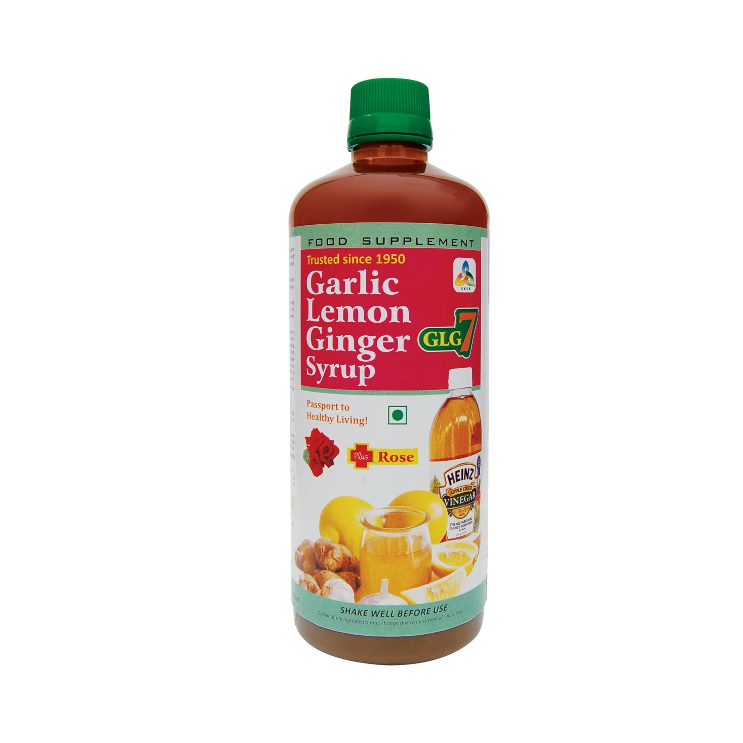 SKSB GLG7 Garlic Lemon Ginger Apple Cider Vinegar Turmeric Rose Coriander Honey Herbal Health Drink / Syrup - 525 ml-PAC-090-525