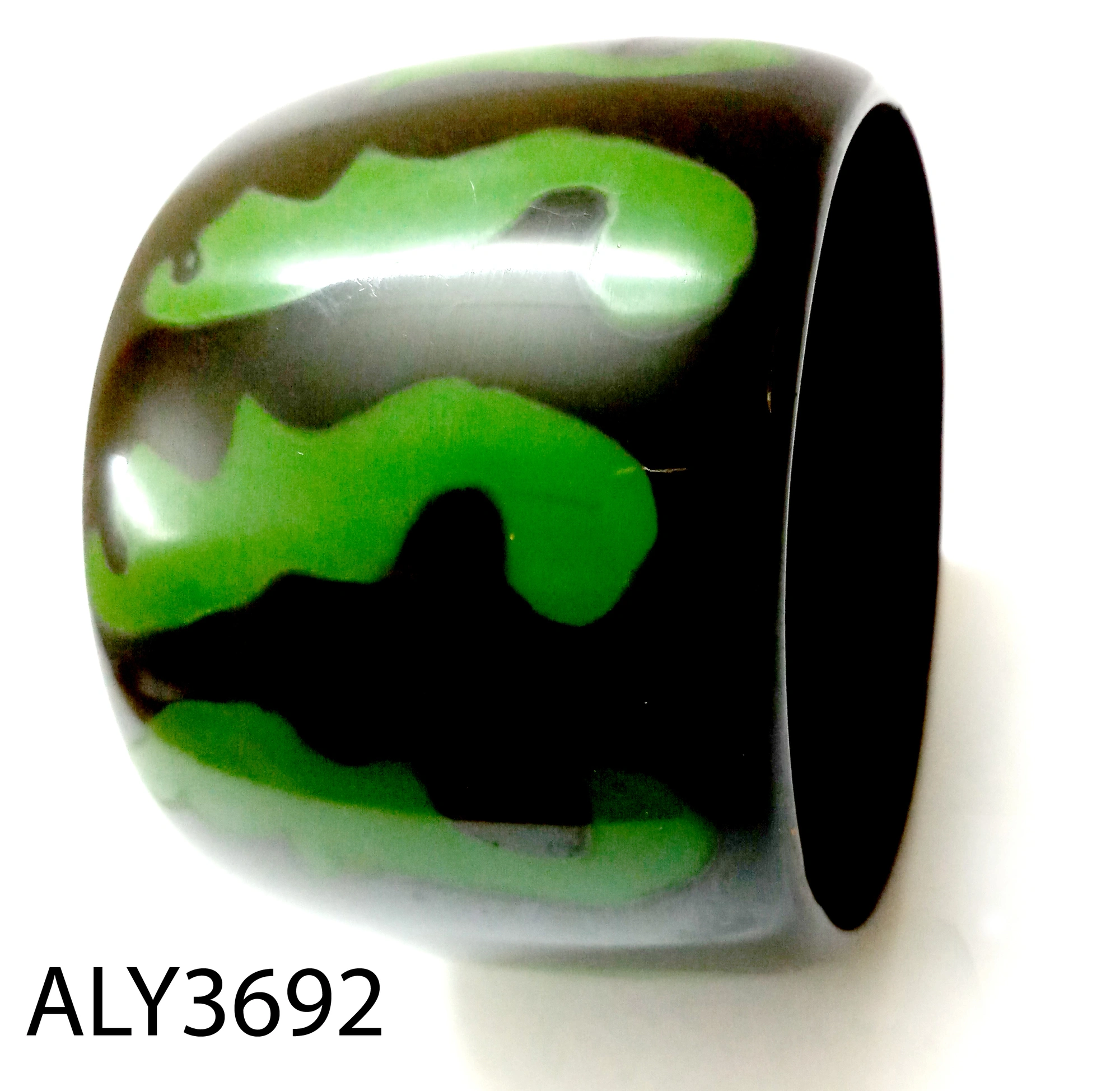 (Pack of 100 Boxes) Hand styling Green Black Bracelet for all occasions - Indian Bangle with Love-ALY3692_Size24