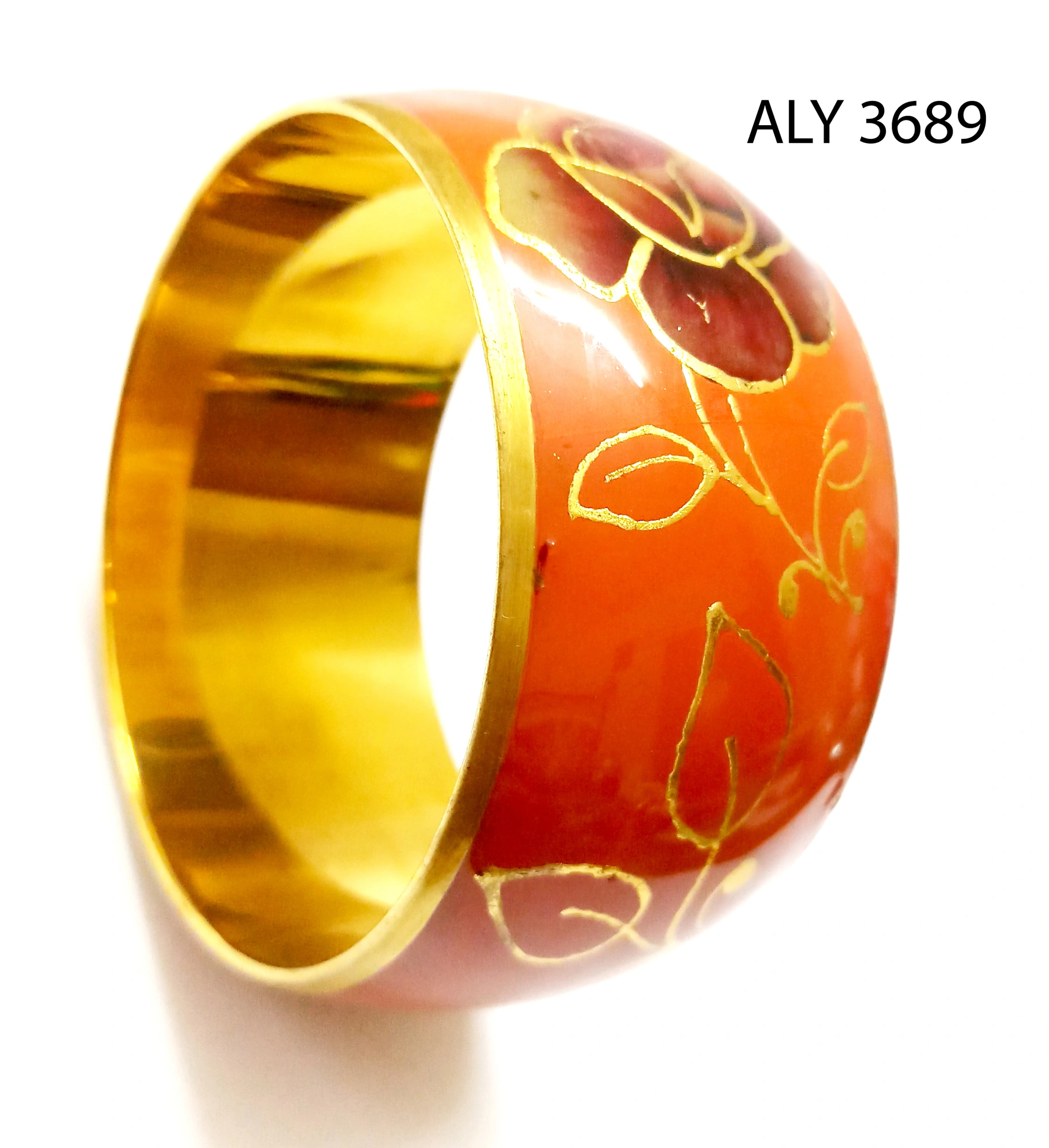 (Pack of 100 Boxes) Hand styling Golden Rose Bracelet for all occasions - Indian Bangle with Love-ALY3689_Size24